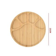 BANDEJA DE BAMBU DISEÑO HUELLA 25X25X1.5CM