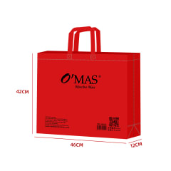 BOLSA OMAS ROJA TNT 46X42+12CM