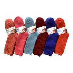 CALCETINES DE MUJER CORTE MEDIO TOALLA LISO JASPEADO SURTIDOS  | 12 UNID