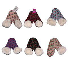 CALCETINES TIPO PANTUFLA DE MUJER CON CHIPORRO CON DISEÑO 36-39/38-40 | 12 UNID