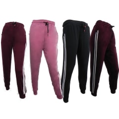 PANTALON DE MUJER BUZO LISO CORDONES AJUSTABLE LINEAS BLANCAS