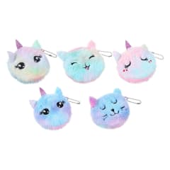 CHAUCHERA UNICORNIO COLORES FELPA 10CM | 12 UNID