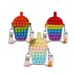 CARTERA POP IT GOMA COLORES SURTIDO 16X9CM | 12 UNID