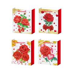 BOLSA DE REGALO DISEÑO ROSAS 18X8X24 CM