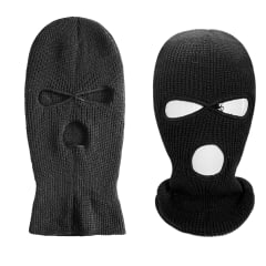 GORRO PLUSH  PASAMONTAÑA CON CUELLO LISO NEGRO | 12 UNID