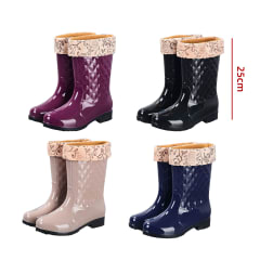 BOTAS DE AGUA MUJER LISO TEXTURA FORRO POLAR  PVC TALLA 36-40 | 20 UNID