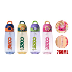 BOTELLA PARA AGUA PLASTICO CON BROCHE 760ML 