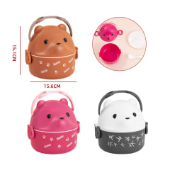 CAJA LONCHERA DOS NIVELES OSITOS 15.6*15.1CM