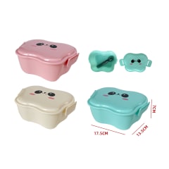 CAJA LONCHERA CON CUBIERTO  17.5X13.5X7CM