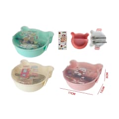 CAJA LONCHERA CON CUBIERTO OSO 17X15X6CM