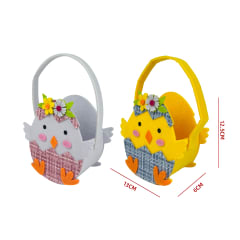 CANASTA TEXTIL HUEVOS DE PASCUAS POLLITO13X6X12.5 CM