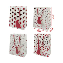 BOLSA DE REGALO CORAZONES ROJOS 23X18X10CM