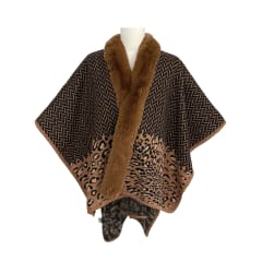 PONCHO ABIERTO CON PIEL SINTETICA 110X160CM