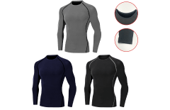 CAMISETA DE HOMBRE CON POLAR COLOR LISO PRIMERA CAPA  | 12 UNID