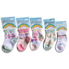 CALCETINES DE BEBÉ NIÑA/RECIÉN NACIDO | 12UNID