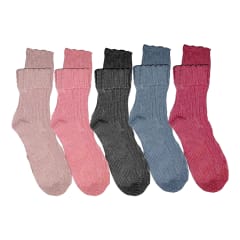 CALCETINES DE MUJER ACANALADO LISO COLORES SURTIDOS |12 UNID