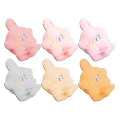 TAPA OREJAS  PLUSH LISO ESTAMPADO LOVE | 12 UNID