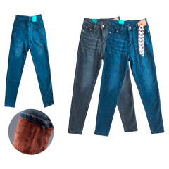 PANTALON JEANS DE MUJER AZUL CINTA CON LUNARES TALLAS SURTIDA| 12 UNID