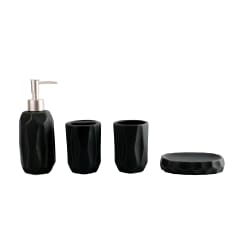 SET DE BAÑO NEGRO CERAMICA 4 PIEZAS | 6 UNID