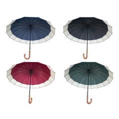 PARAGUAS COLGADOR CON BORDE COLOR LISO 65CM | 26 UNID