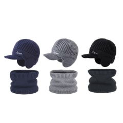 GORRO TAPA OREJAS VISERA CON CUELLO HOMBRE LISO| 12 UNID