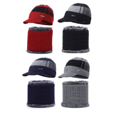 GORRO TAPA VISERA CON CUELLO HOMBRE LISO CUADROS| 12 UNID