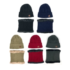 GORRO CON CUELLO HOMBRE LISO ACANALADO | 12 UNID
