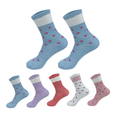 CALCETINES DE NIÑA DISEÑO CORAZON TALLA 9-12 AÑOS| 12 UNID
