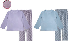 PIJAMA DE MUJER PLUSH POLERON LISO Y PANTALON DE CUADROS | 12 UNID