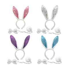 SET DE OREJITAS DISEÑO CONEJO BRILLANTE