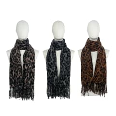 BUFANDA GRUESA CON BORLAS DISEÑO CUADRILLE 50X180CM