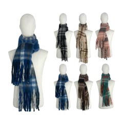 BUFANDA GRUESA CON BORLAS CUADRILLE 50X180CM