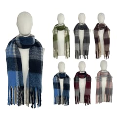 BUFANDA GRUESA CON FLECOS CUADRILLE 50X180CM