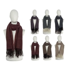 BUFANDA GRUESA CON BORLAS LISO 50X180CM