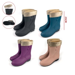 BOTAS DE AGUA PARA ADULTO LISO CON FORRO TALLAS 35/36-39/40 ALTURA 25CM