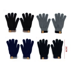 GUANTES DE LANA ADULTO CON BORDES 20CM 