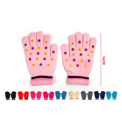 GUANTE LANA ESTAMPADO GOMA DISEÑO FLORCITA  14CM/16CM