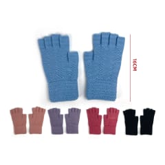 GUANTE DE LANA DEDOS MEDIO LISO 16CM