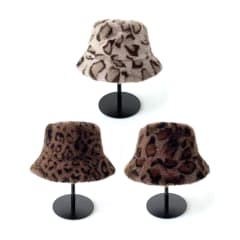 SOMBRERO GORRO PELUDO LEOPARDO 22X36CM 