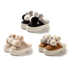 PANTUFLA POMPON DOBLE PELUDO 36-41