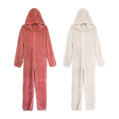 PIJAMA ENTERITO MUJER PLUSH CON CIERRE L/XL/2XL