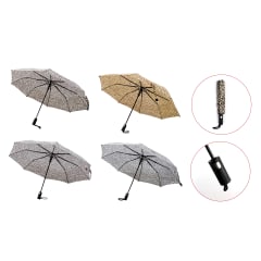 PARAGUAS  PLEGABLE ESTAMPADO LEOPARDO 8K/55 CM