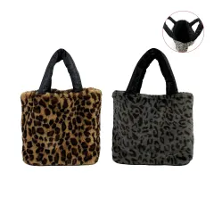 BOLSO LEOPARDO PELUDO 38×30 CM