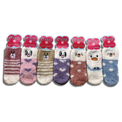 CALCETINES DE BEBE TOALLA CON DISEÑO ANIMALES 9-18 MESES | 12 UNID