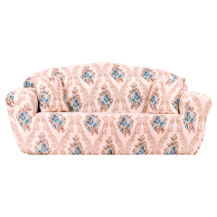 CUBRE SOFÁ FONDO LISO ROSAS AZULES 3 CUERPOS 190X230CM | 6 UNID