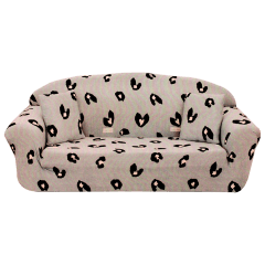 CUBRE SOFÁ FONDO GRIS CORAZONES NEGROS 3 CUERPOS 190X230CM | 6 UNID