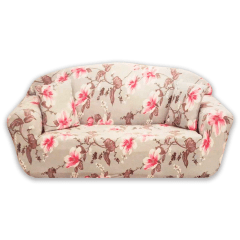 CUBRE SOFÁ FLORES ROSADA  2 CUERPOS 140X180CM | 6 UNID