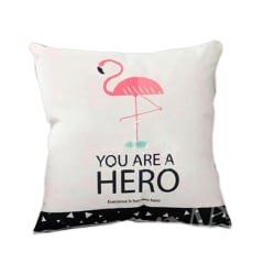 COJIN DECORATIVO ESTAMPADO FLAMENCO TRIANGULOS 43X43CM | 6 UNID