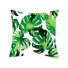 COJIN DECORATIVO ESTAMPADO HOJAS BLANCO 43X43CM | 6 UNID