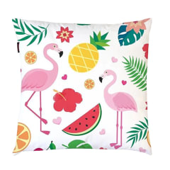 COJIN DECORATIVO ESTAMPADO FLAMENCO TROPICAL 43X43CM | 6 UNID